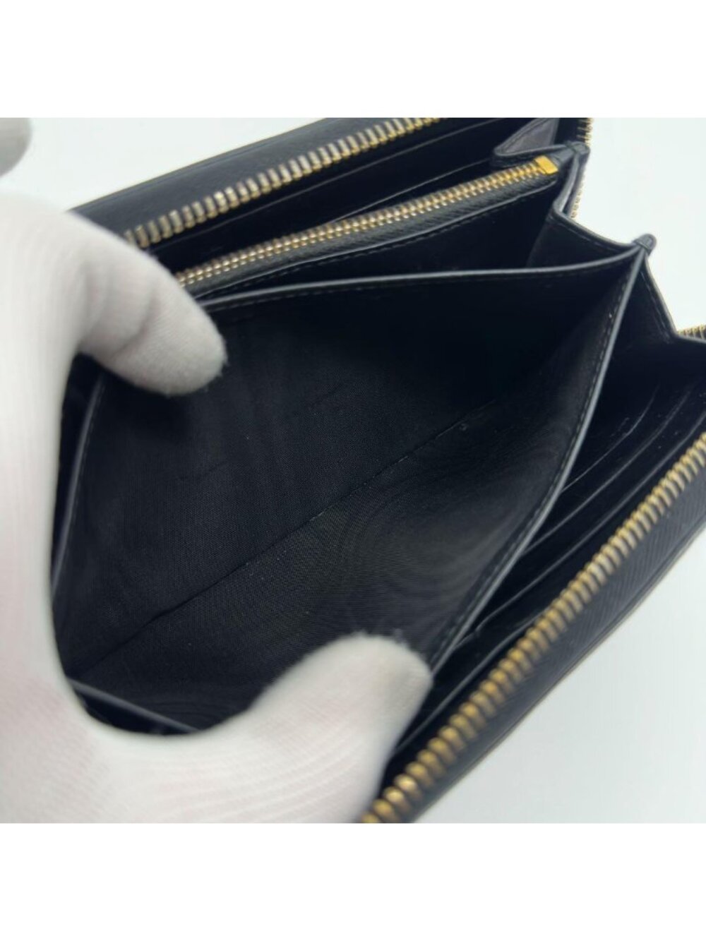 Prada Quilted Lamb Leather Zip Around Wallet Round - Picture 12 of 15